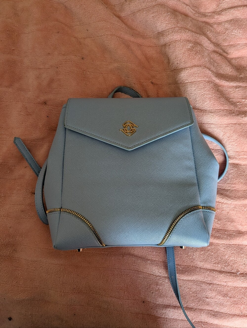 Glass Ladder And Co Mini Diana Backpack Light Blue Convertible Crossbody Bag